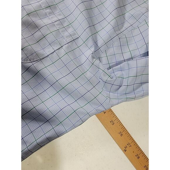 Men's Brooks Brothers Regent Non Iron Plaid Blue Long Sleeve Button Shirt - 16.5 - Picture 4 of 6